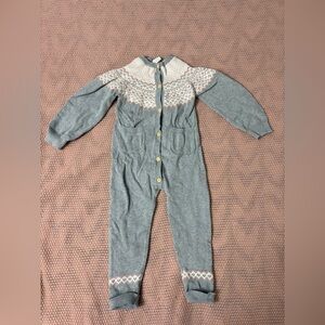 H&M Gray and Pink Knit Toddler Girl Jumpsuit